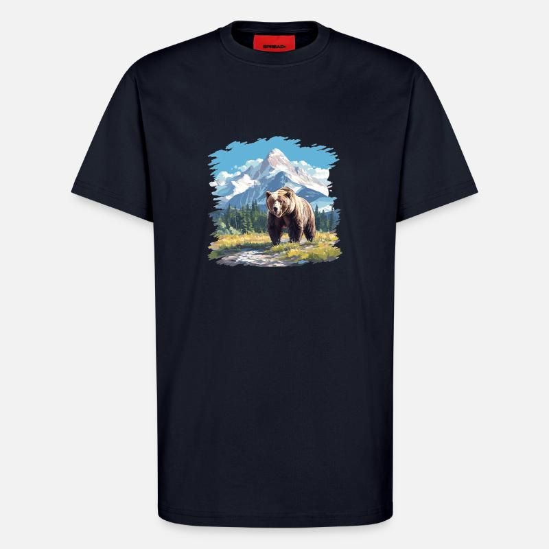 Ours Kodiak Ours Kodiak - T-shirt bio décontracté fabriqué en UE - DARK NAVY