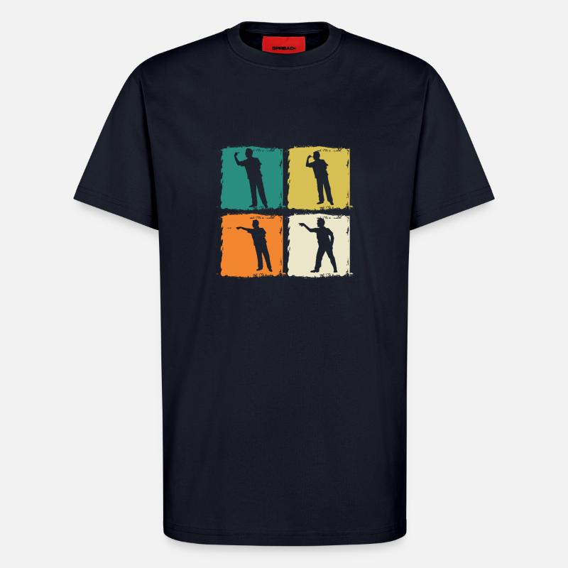 Joueur de fléchettes Fléchettes - T-shirt bio décontracté fabriqué en UE - DARK NAVY