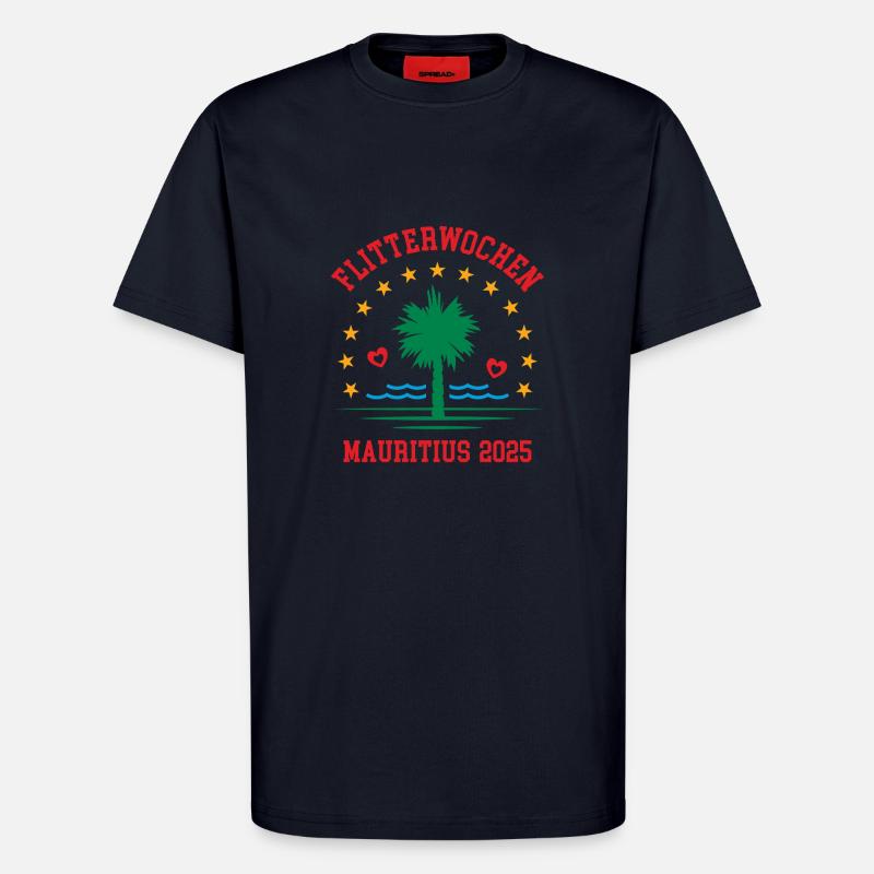 Flitterwochen Mauritius 2025 Hochzeitsreise - T-Shirt - made by SPREAD - DARK NAVY