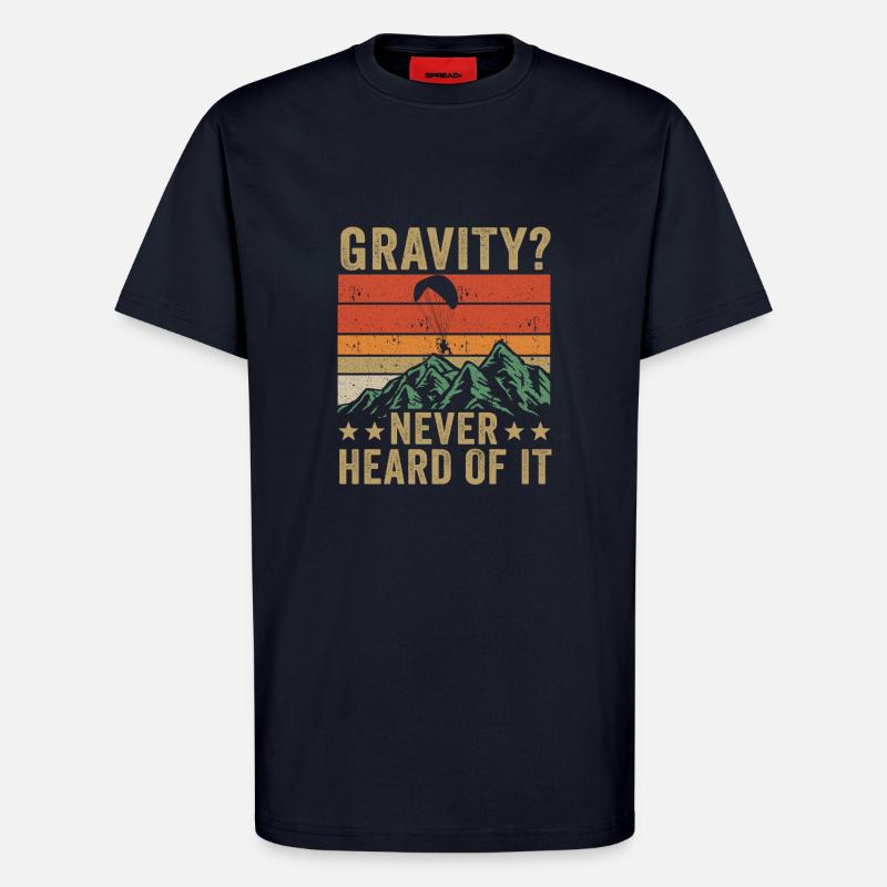 Lustiges Paramotor Gravitations-Meme - T-Shirt - made by SPREAD - DARK NAVY