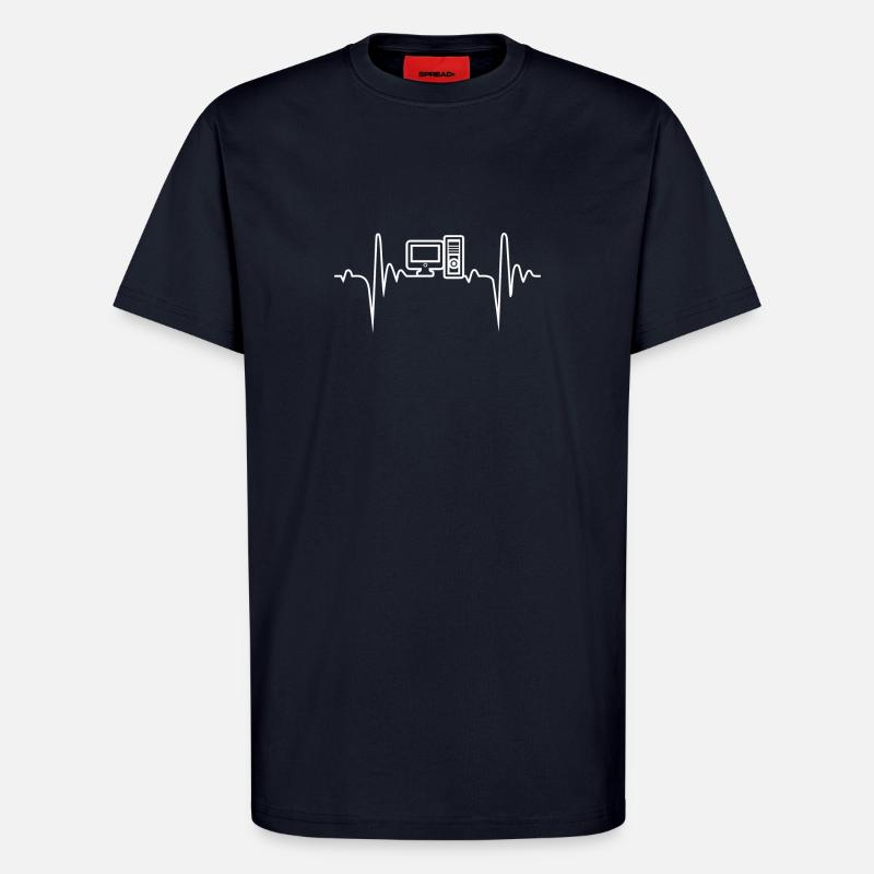 Computer Heartbeat Gift - T-Shirt - made by SPREAD - DARK NAVY