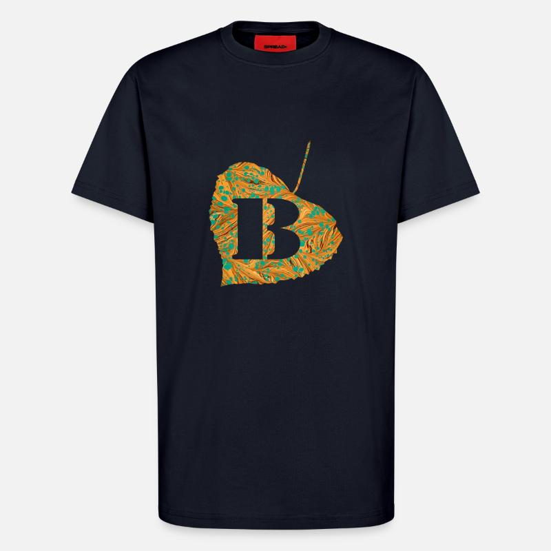 Feuille E 95 B - T-shirt bio décontracté fabriqué en UE - DARK NAVY