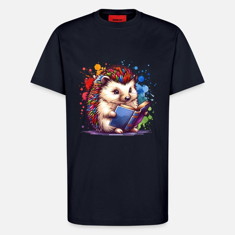 Lesen Igel - T-Shirt - made by SPREAD - DARK NAVY