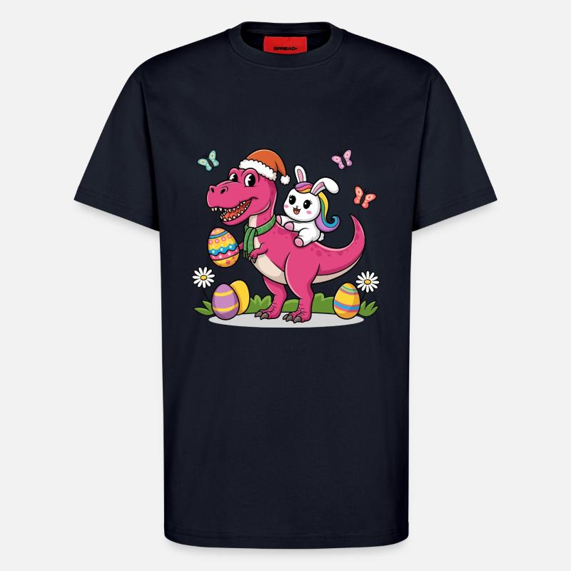 Easter Dinosaur Bunny Ears Easter - T-Shirt - made by SPREAD - DARK NAVY
