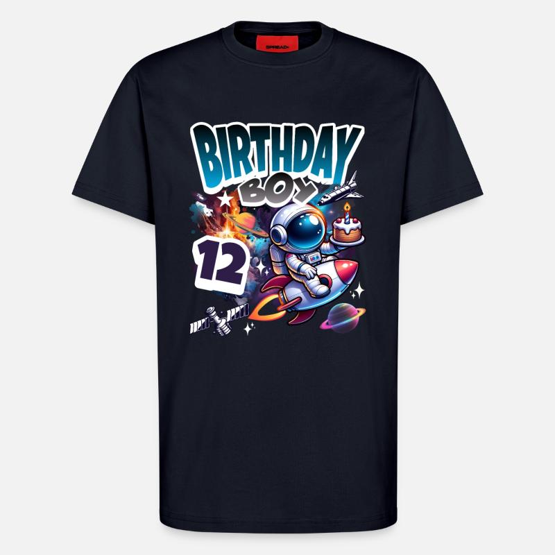 Astronaut 12th Birthday Space - T-Shirt - made by SPREAD - DARK NAVY