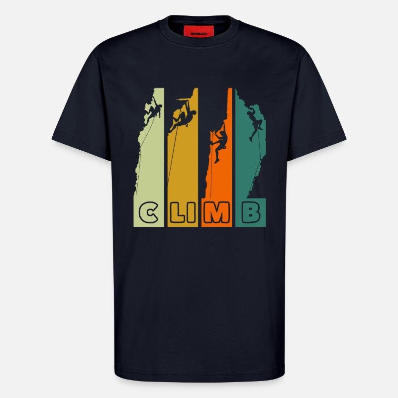 Climb Bergsteigen Klettern Retro - T-Shirt - made by SPREAD - DARK NAVY