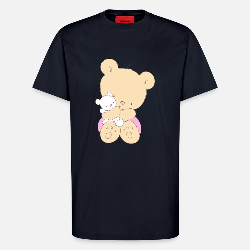 Bear hugging toy Teddy bear - T-shirt bio décontracté fabriqué en UE - DARK NAVY