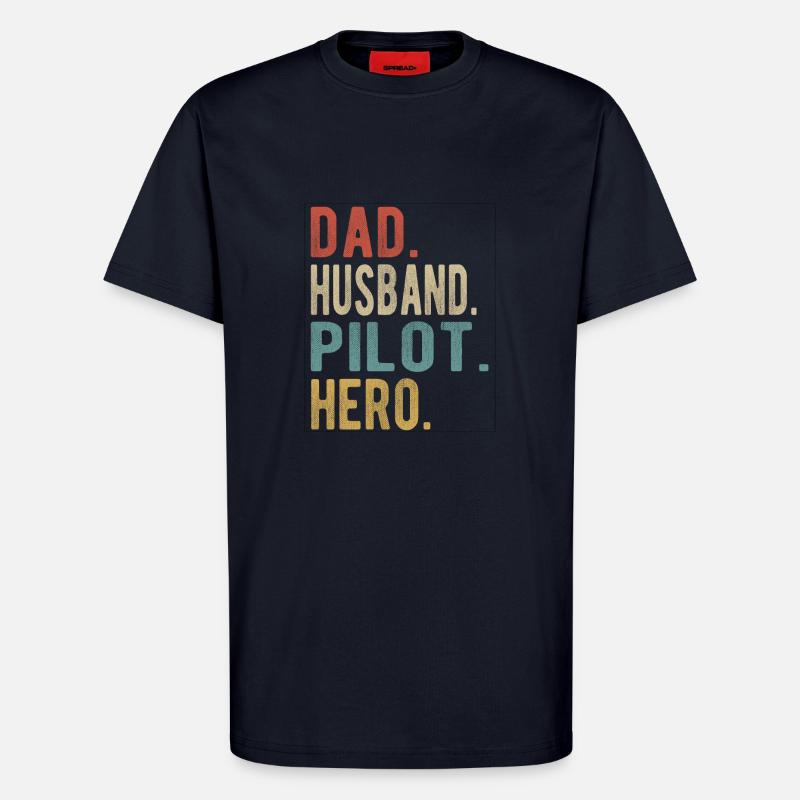 Pilot Papa Ehemann Held - T-Shirt - made by SPREAD - DARK NAVY