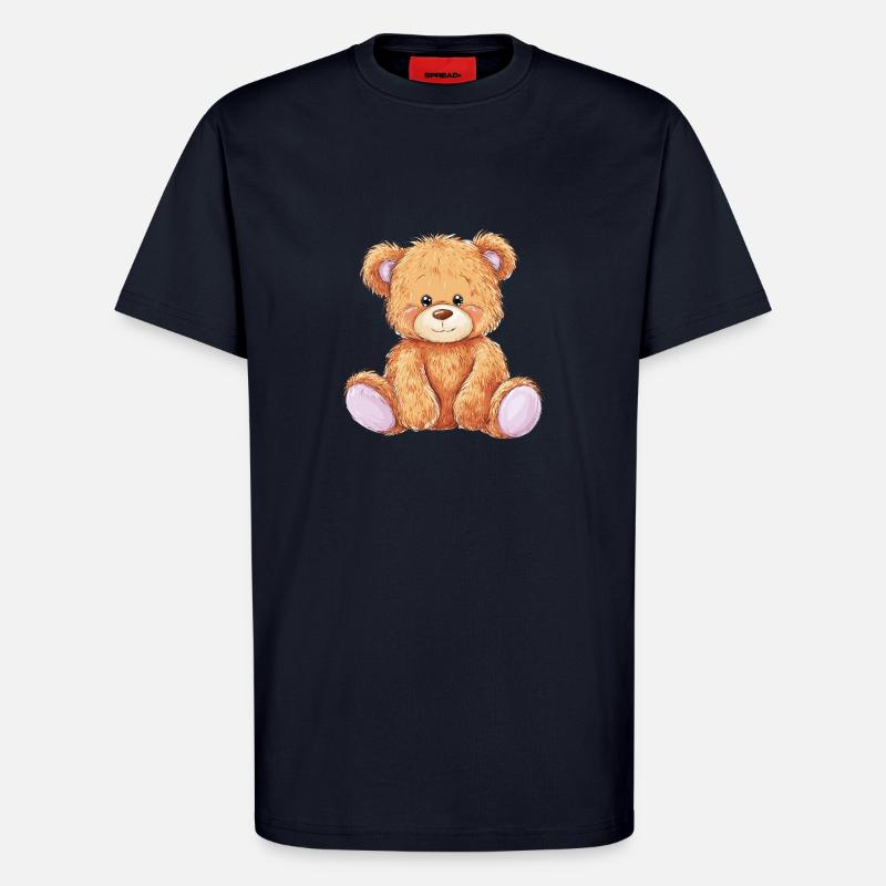 Mignon bébé ours en peluche - T-shirt bio décontracté fabriqué en UE - DARK NAVY