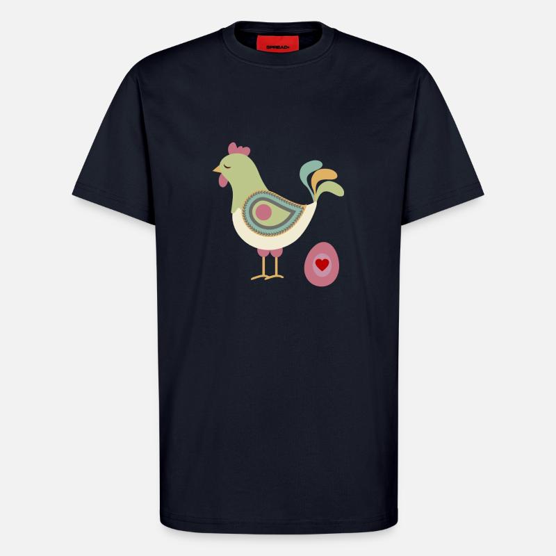chicken11 - T-shirt bio décontracté fabriqué en UE - DARK NAVY