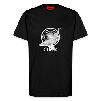 Guam Buckelwal - T-Shirt - made by SPREAD - SOLID BLACK - Vorne - Alina (178cm) & Michal (187cm)