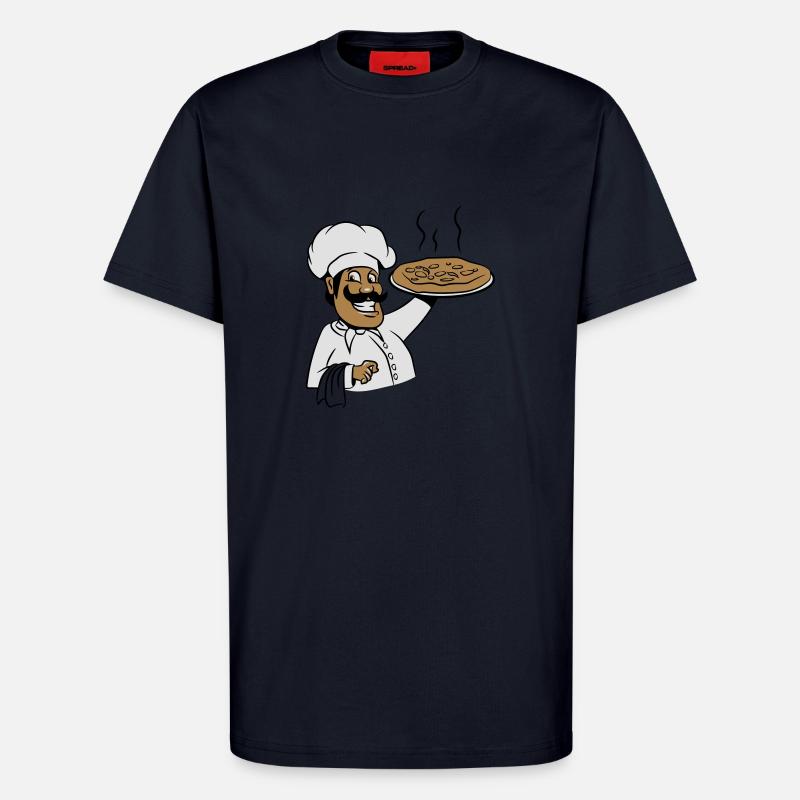cuire la pizza de cuisson - T-shirt bio décontracté fabriqué en UE - DARK NAVY