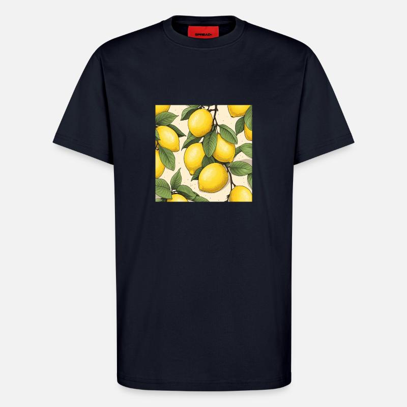 Fruit citronné - T-shirt bio décontracté fabriqué en UE - DARK NAVY