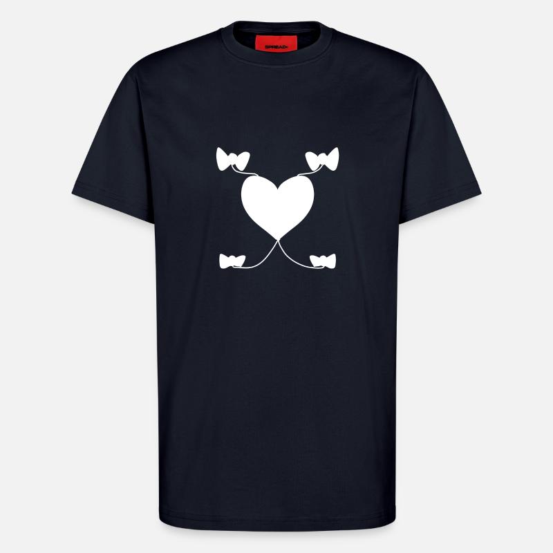 Heart Bow Pattern Shapes Shapes - T-Shirt - made by SPREAD - DARK NAVY