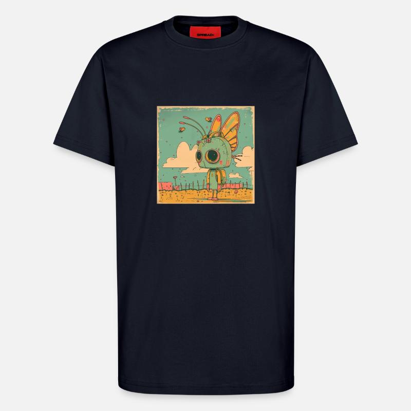 Roboter Mädchen - T-Shirt - made by SPREAD - DARK NAVY