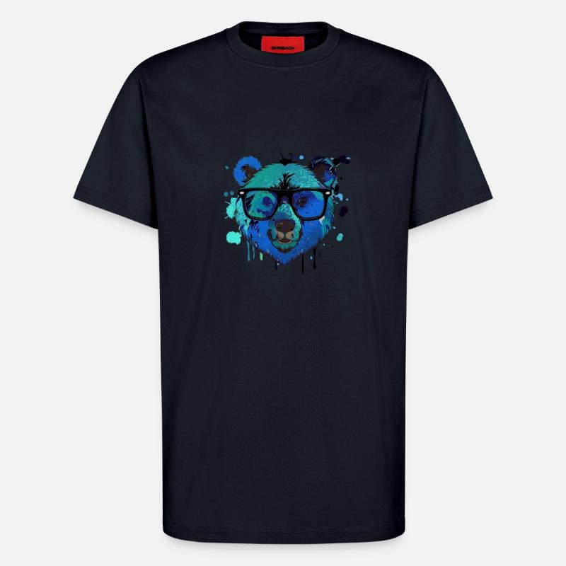 Bär,graffiti ,malerei , bunt,Nerd - T-Shirt - made by SPREAD - DARK NAVY