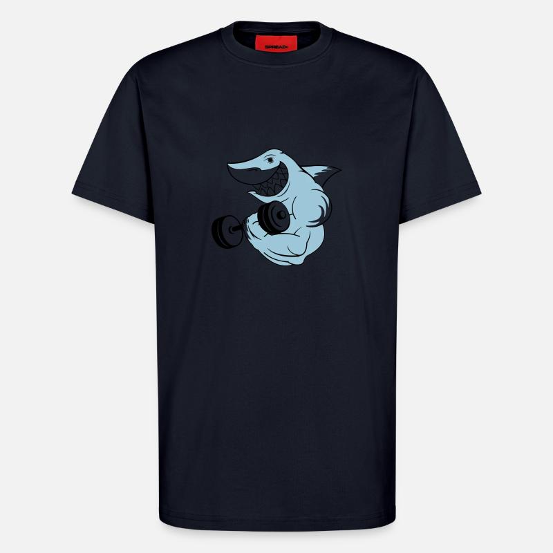 shark_bodybuilder - T-shirt bio décontracté fabriqué en UE - DARK NAVY
