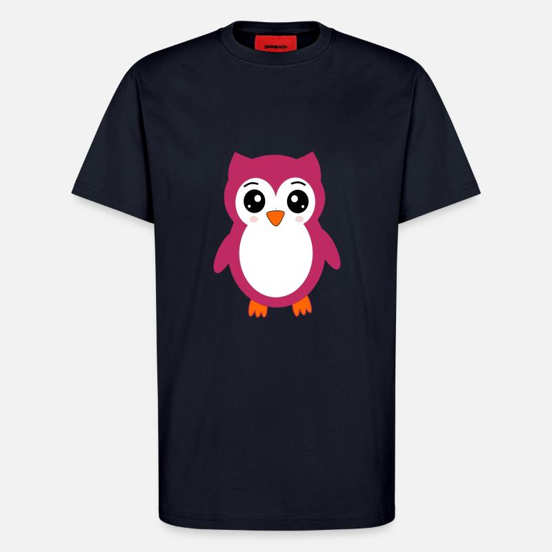 Eule, Rosa Eule - T-Shirt - made by SPREAD - DARK NAVY