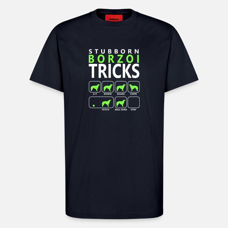 Stubborn Borzoi Tricks - T-Shirt - made by SPREAD - DARK NAVY