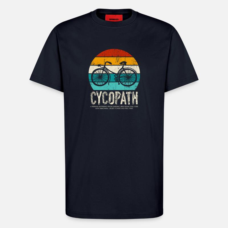 Cycopath Bicycle Retro Sunset - T-Shirt - made by SPREAD - DARK NAVY