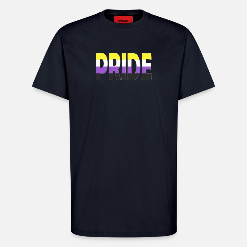 Pride Schriftzug Non-Binary Nichtbinär LGBTQ - T-Shirt - made by SPREAD - DARK NAVY