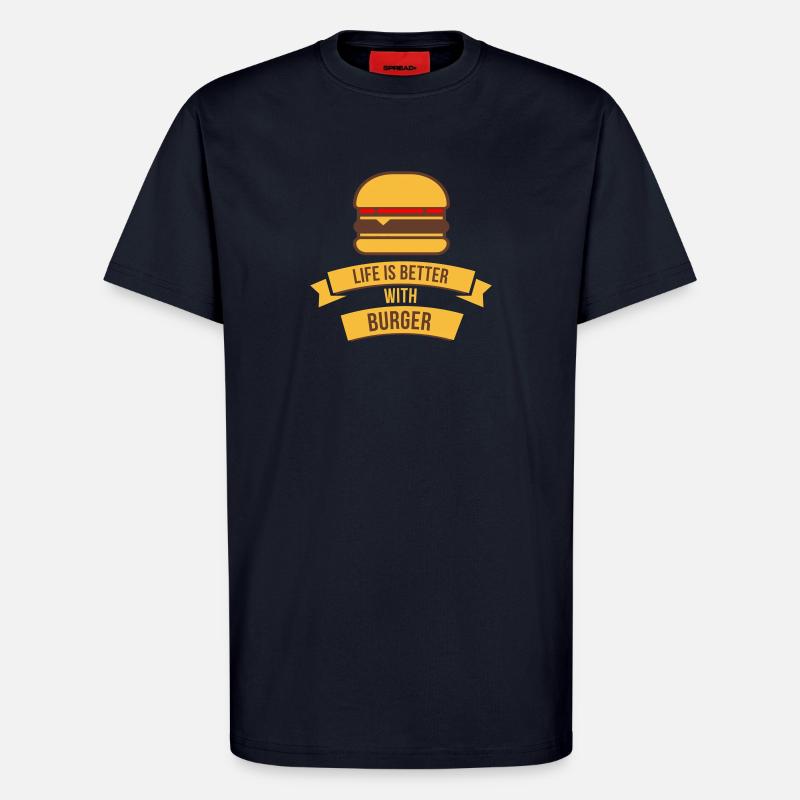 Das Leben ist besser mit Burger - T-Shirt - made by SPREAD - DARK NAVY