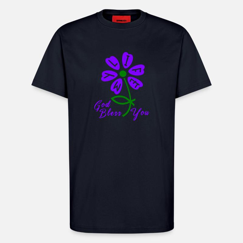Kirche god bless you - T-Shirt - made by SPREAD - DARK NAVY