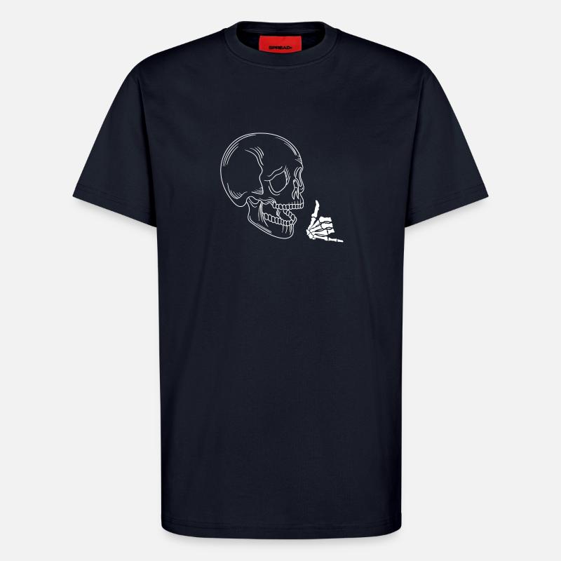 Crâne à bascule - T-shirt bio décontracté fabriqué en UE - DARK NAVY