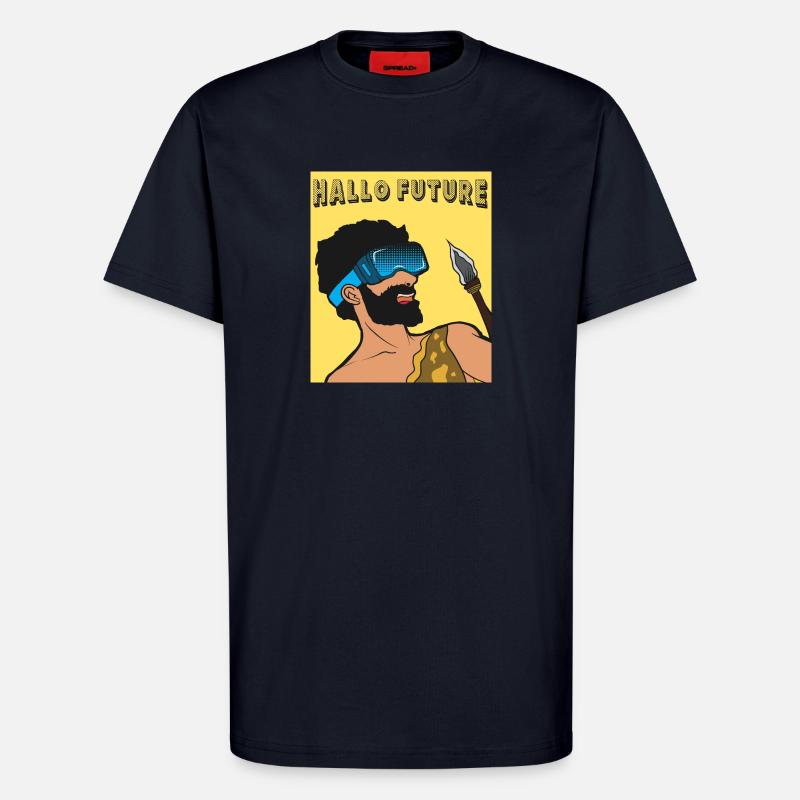 Hallo Future Caveman VR Stil - T-Shirt - made by SPREAD - DARK NAVY