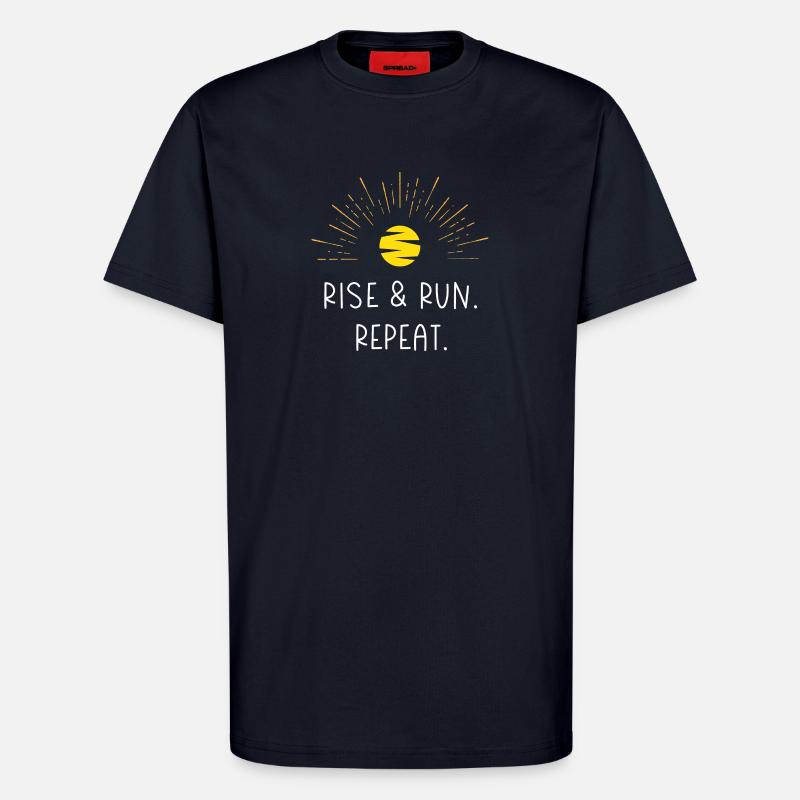 Levez-vous et courez. Répéter. - T-shirt bio décontracté fabriqué en UE - DARK NAVY
