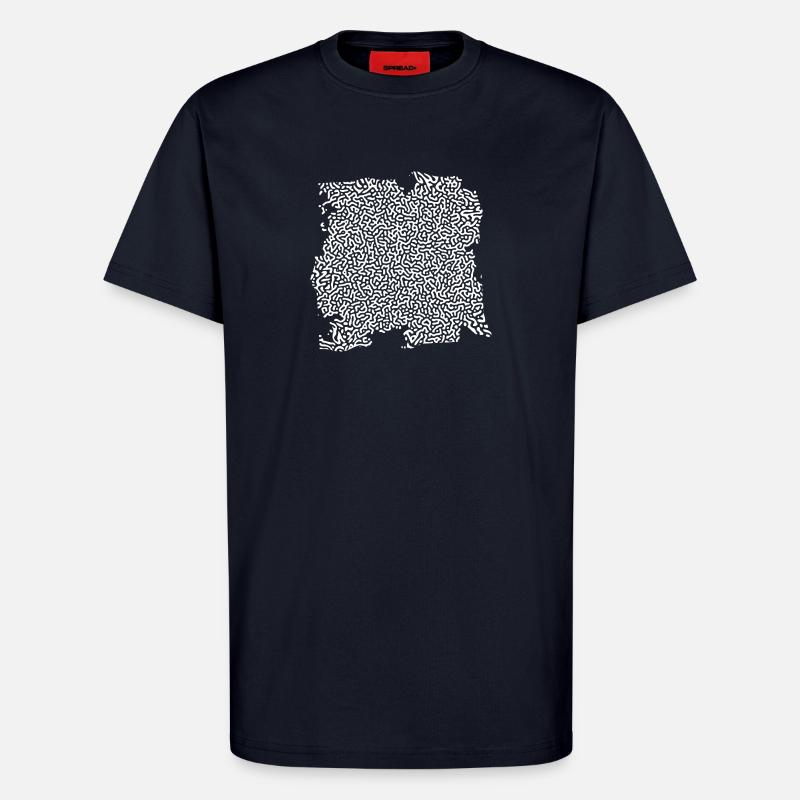 turing pattern weiss - Würmchen - T-Shirt - made by SPREAD - DARK NAVY