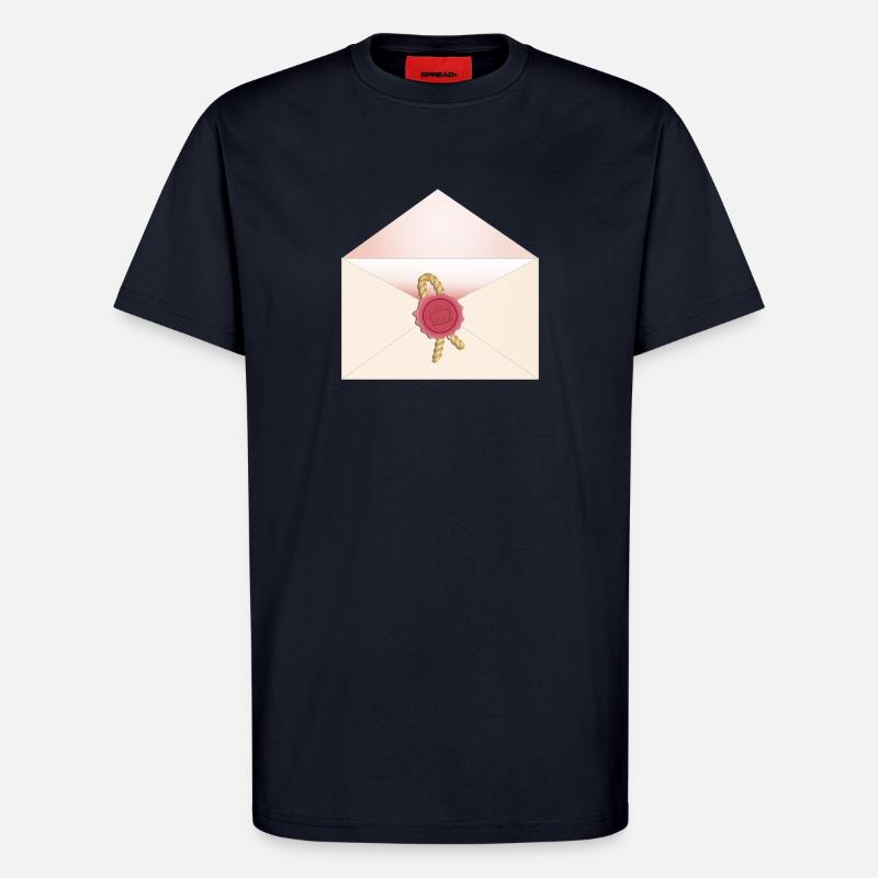 opened envelope with seal - T-Shirt - made by SPREAD - DARK NAVY