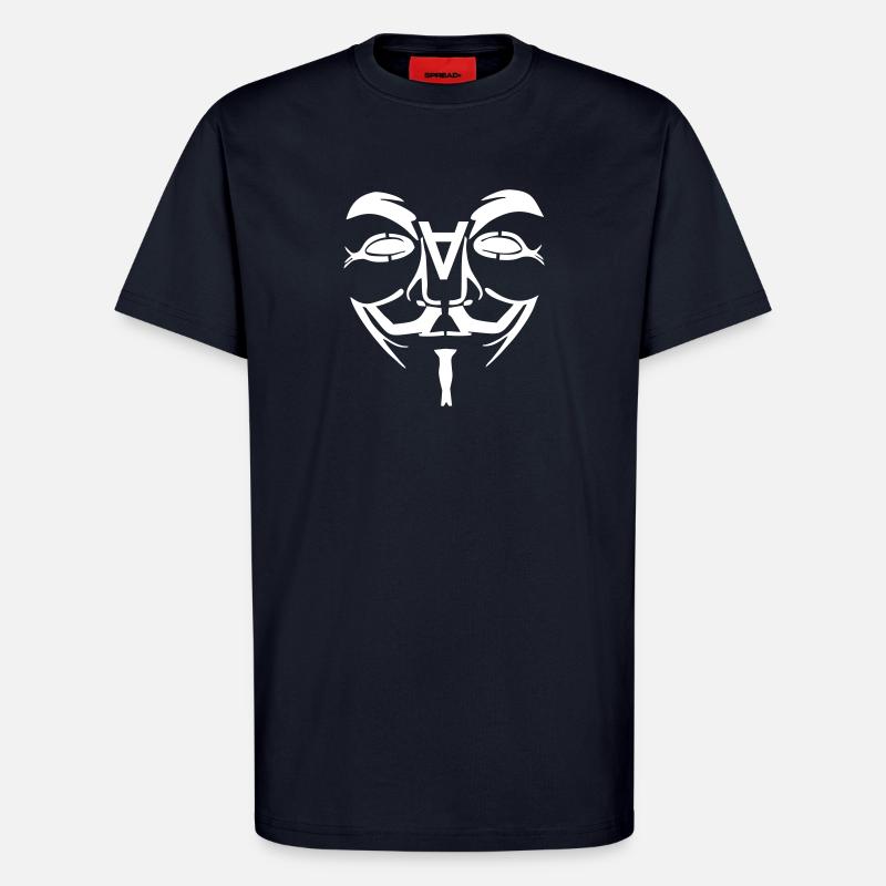 Anonymous Design Gesicht mit A - T-Shirt - made by SPREAD - DARK NAVY