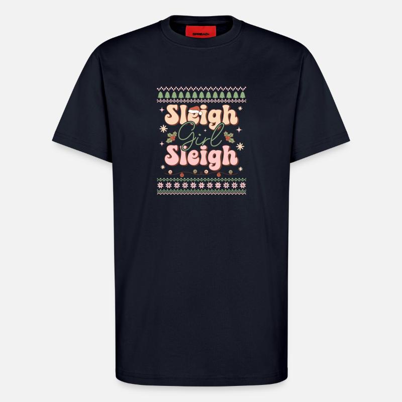 Pull de Noël moche - T-shirt bio décontracté fabriqué en UE - DARK NAVY