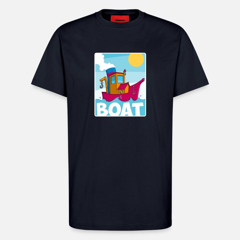Buntes Bild eines lustigen Schleppers - T-Shirt - made by SPREAD - DARK NAVY