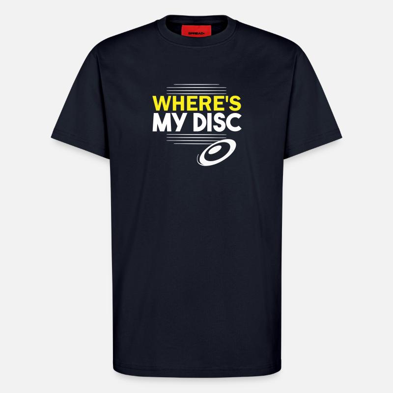 Où est mon disque ? - T-shirt bio décontracté fabriqué en UE - DARK NAVY