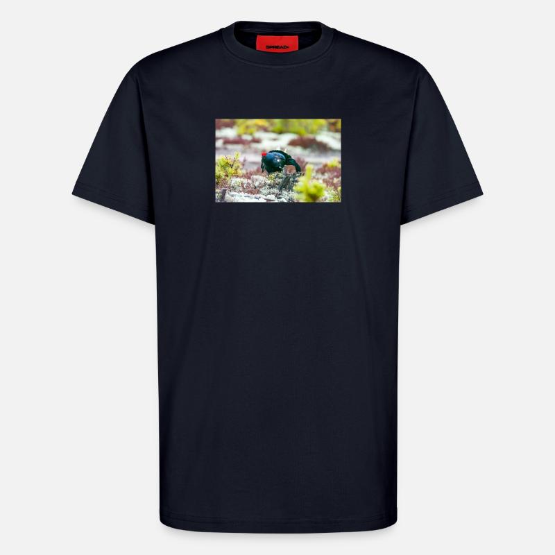 Birkhahn im Moos DSC 3331 - T-Shirt - made by SPREAD - DARK NAVY