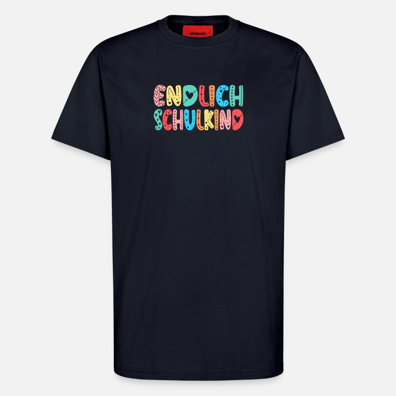 EINSCHULUNG ENDLICH SCHULKIND HERZ - T-Shirt - made by SPREAD - DARK NAVY