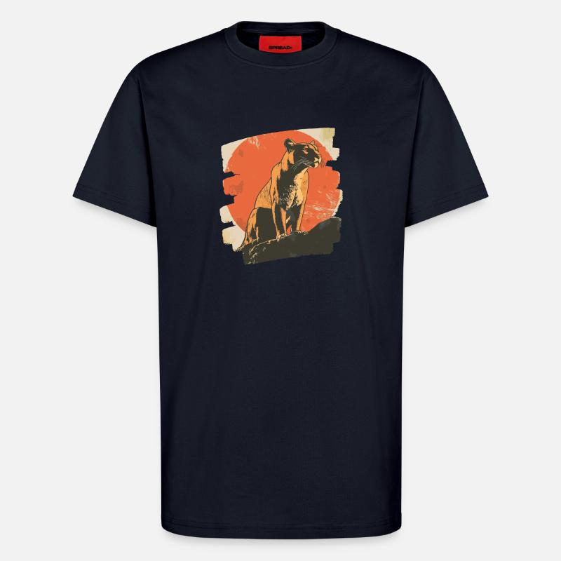 Lion from mountain Retro - T-Shirt - made by SPREAD - DARK NAVY