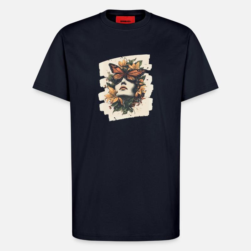 Spring Spring Beginning Flowers - T-Shirt - made by SPREAD - DARK NAVY