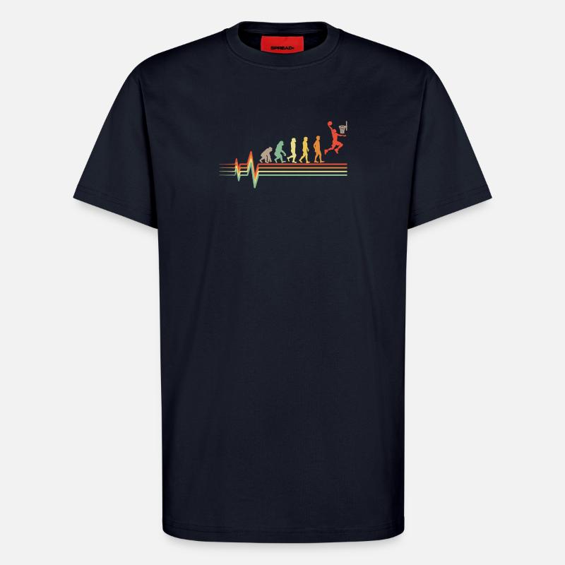 Basketball Evolution Retro EKG Herzschlag Geschenk - T-Shirt - made by SPREAD - DARK NAVY
