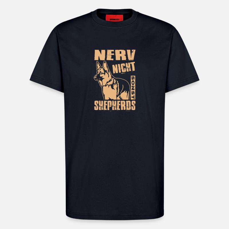 Schäferhund Geschenke Hund Herrchen Gassi - T-Shirt - made by SPREAD - DARK NAVY