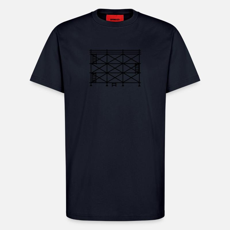 Silhouette d’échafaudage, échafaudage de construction - T-shirt bio décontracté fabriqué en UE - DARK NAVY