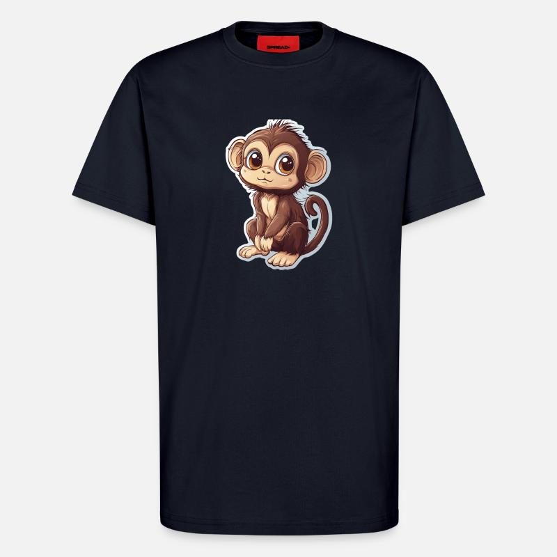 Affe Süsses Äffchen Geschenk für Affenfans - T-Shirt - made by SPREAD - DARK NAVY