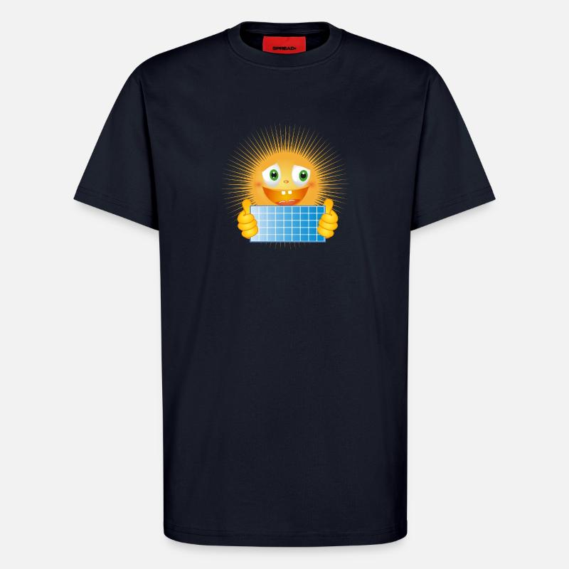 Bright sun with solar panel - T-Shirt - made by SPREAD - DARK NAVY