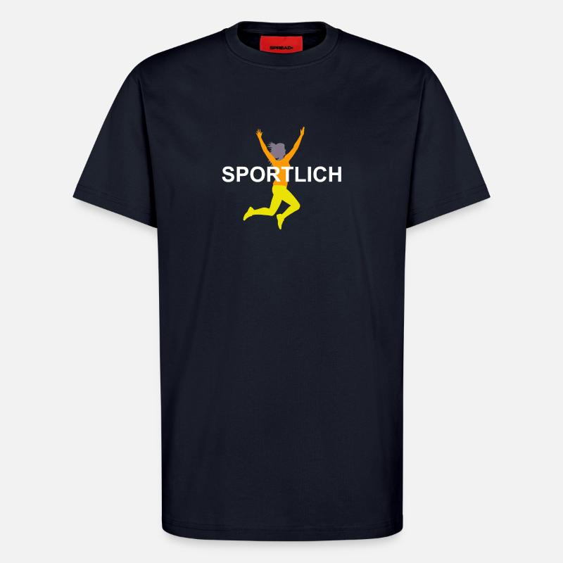 Dynamische Sprinterin Illustration - T-Shirt - made by SPREAD - DARK NAVY