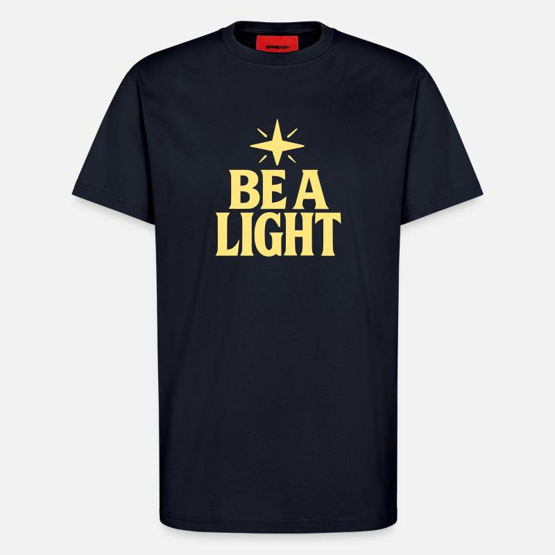 Be a light Slogan mit Stern - T-Shirt - made by SPREAD - DARK NAVY
