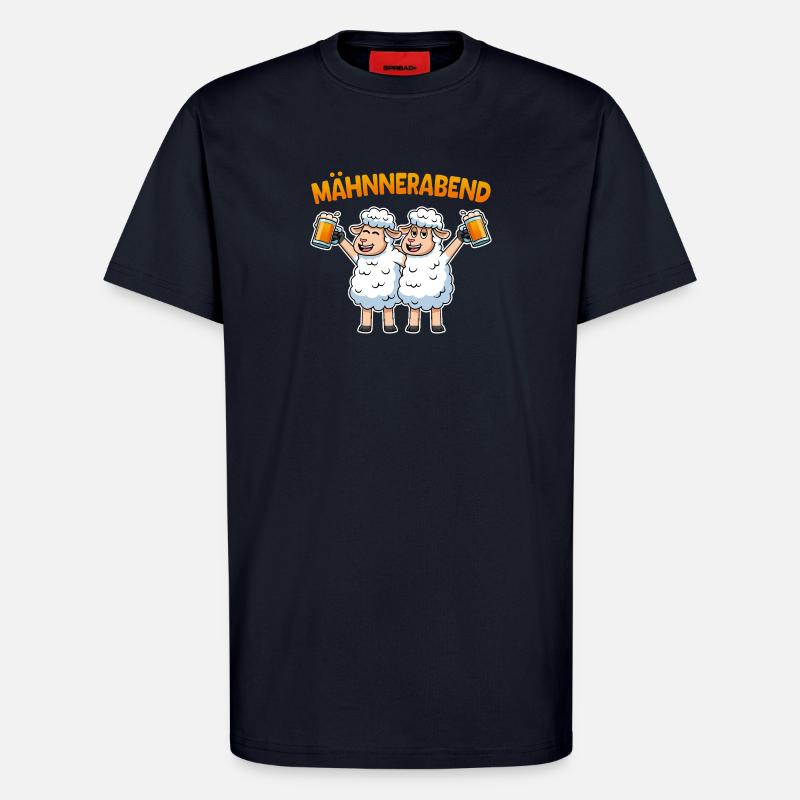 Schafe Männerabend Bier Schaf Mähnnerabend - T-Shirt - made by SPREAD - DARK NAVY