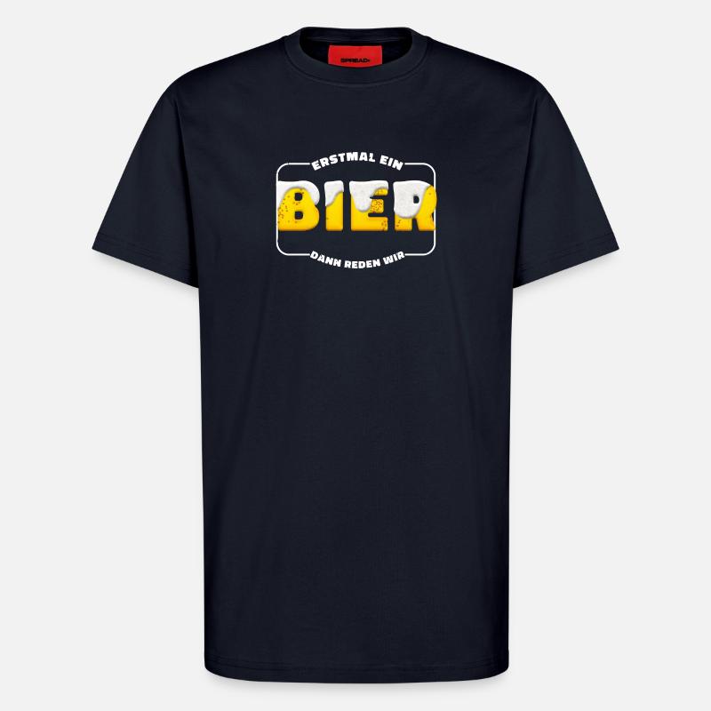 First beer – dam let's talk - T-Shirt - made by SPREAD - DARK NAVY