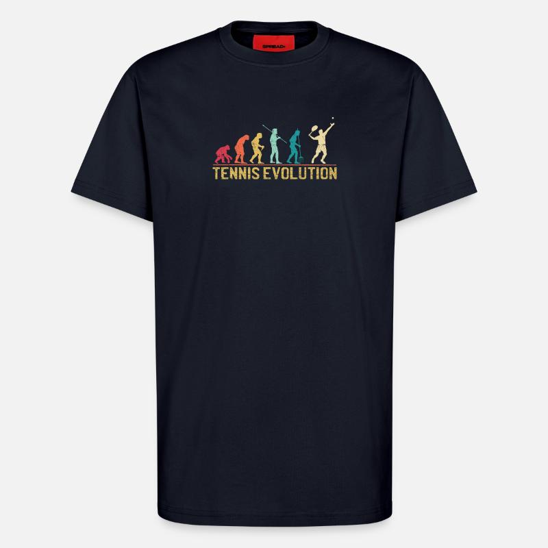 Tennis Evolution Evolution Grafikdesign - T-Shirt - made by SPREAD - DARK NAVY